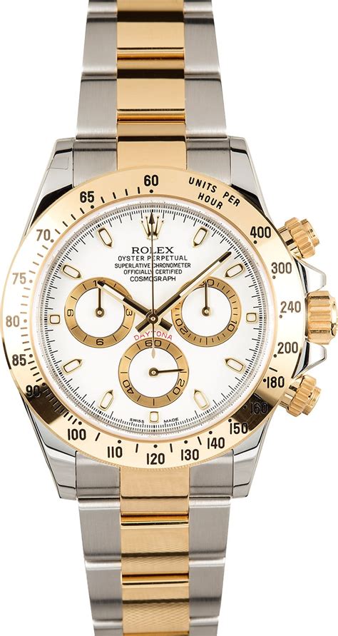 rolex daytona two tone white dial